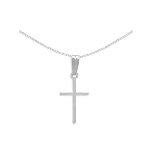 Sterling Silver Floral Cross Necklace Handmade 1 3/8 inch Tall 18-30 inch Chain 